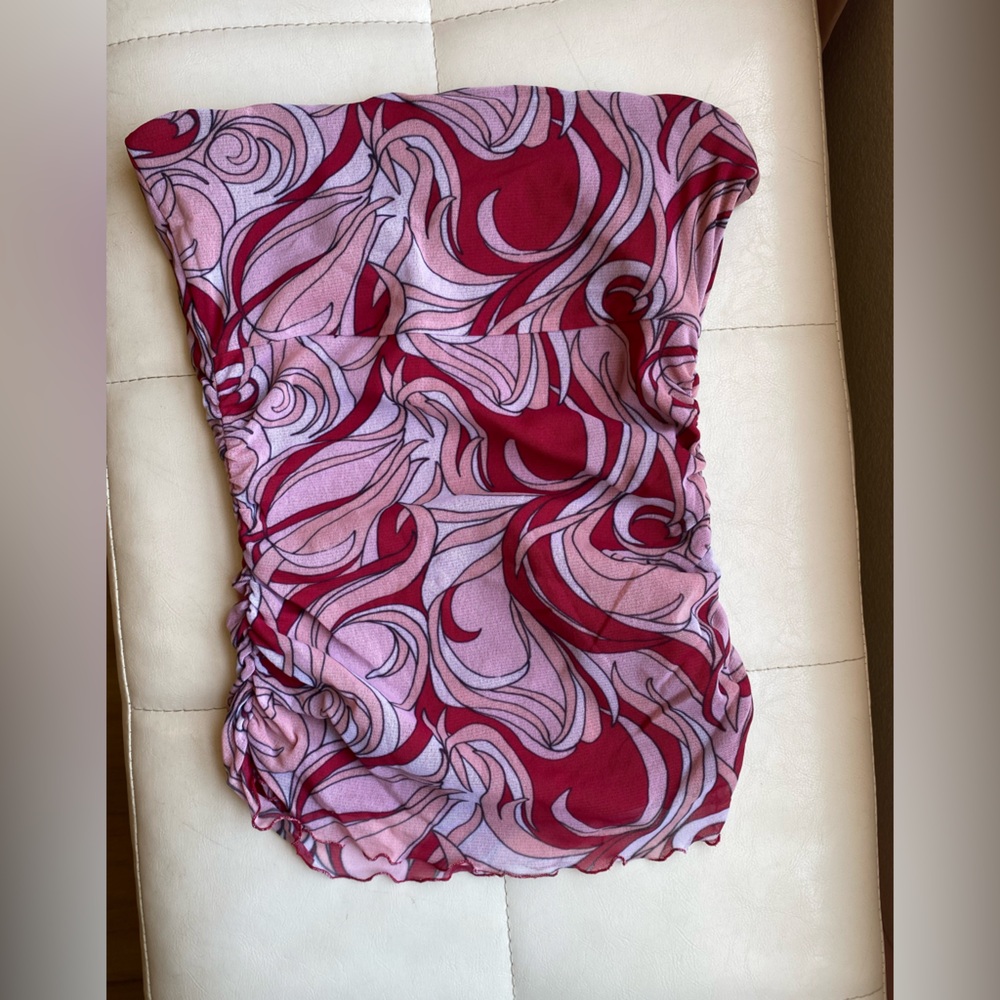 Arden B. Pink and Red Tube Top